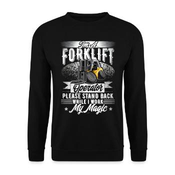 Forklift driver - Unisex Sweatshirt - black - Front - Alina (178cm) & Michal (187cm)