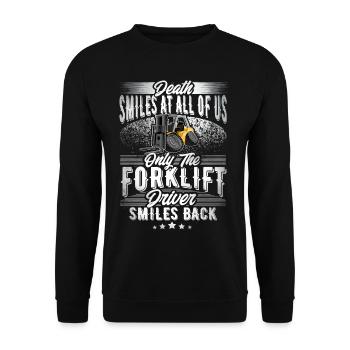 Forklift driver - Unisex Sweatshirt - black - Front - Alina (178cm) & Michal (187cm)