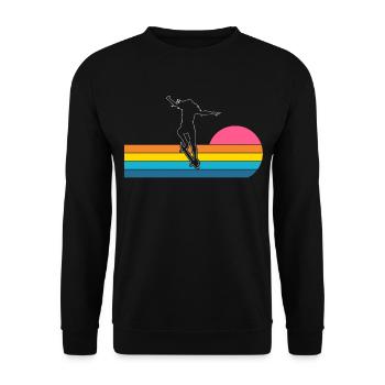 Skater Skateboard - Sweat-shirt Unisexe - noir - Devant - Alina (178cm) & Michal (187cm)