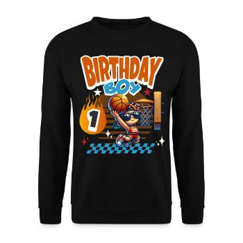 Basketball 1er anniversaire - Sweat-shirt Unisexe - noir - Devant - Alina (178cm) & Michal (187cm)