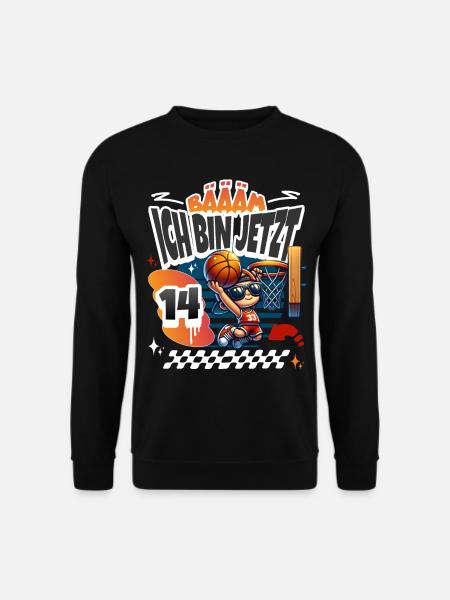 Basketball Bääm Ich Bin Jetzt 14. Geburtstag - Unisex Pullover - Schwarz