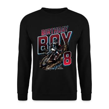 Motocross 8th Birthday - Unisex Sweatshirt - black - Front - Alina (178cm) & Michal (187cm)