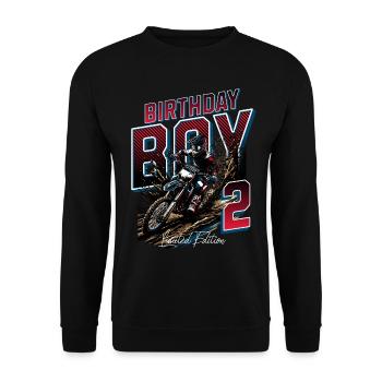 Motocross 2nd Birthday - Unisex Sweatshirt - black - Front - Alina (178cm) & Michal (187cm)