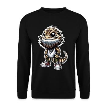 Bearded dragons - Unisex Sweatshirt - black - Front - Alina (178cm) & Michal (187cm)