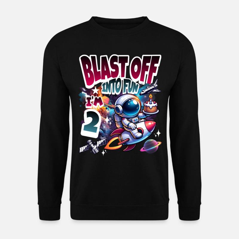 Astronaute 2e anniversaire Espace - Sweat-shirt Unisexe - noir