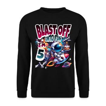 Astronaute 5e anniversaire Espace - Sweat-shirt Unisexe - noir - Devant - Alina (178cm) & Michal (187cm)
