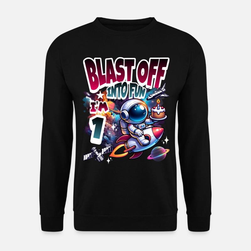 Astronaute 1er anniversaire Espace - Sweat-shirt Unisexe - noir