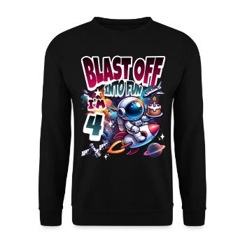 Astronaute 4e anniversaire Espace - Sweat-shirt Unisexe - noir - Devant - Alina (178cm) & Michal (187cm)