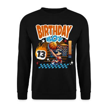 Basketball 13th Birthday - Unisex Sweatshirt - black - Front - Alina (178cm) & Michal (187cm)