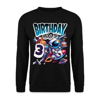 Astronaute 3ème Anniversaire Espace - Sweat-shirt Unisexe - noir - Devant - Alina (178cm) & Michal (187cm)