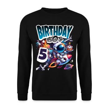 Astronaute 5e anniversaire Espace - Sweat-shirt Unisexe - noir - Devant - Alina (178cm) & Michal (187cm)