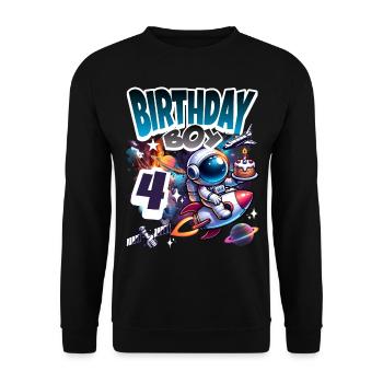 Astronaute 4e anniversaire Espace - Sweat-shirt Unisexe - noir - Devant - Alina (178cm) & Michal (187cm)