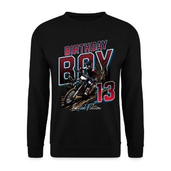 Motocross 13th Birthday - Unisex Sweatshirt - black - Front - Alina (178cm) & Michal (187cm)
