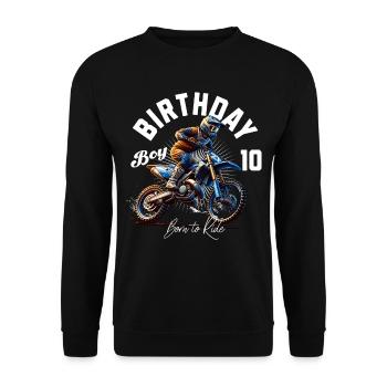 Motocross 10th Birthday - Unisex Sweatshirt - black - Front - Alina (178cm) & Michal (187cm)