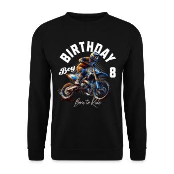 Motocross 8th Birthday - Unisex Sweatshirt - black - Front - Alina (178cm) & Michal (187cm)