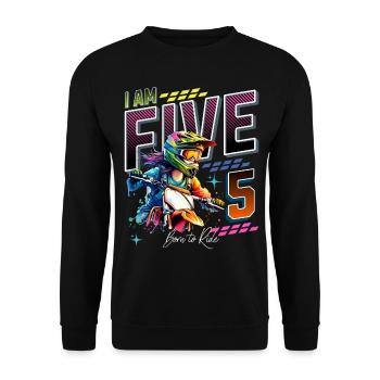 5ème anniversaire des filles de motocross - Sweat-shirt Unisexe - noir - Devant - Alina (178cm) & Michal (187cm)
