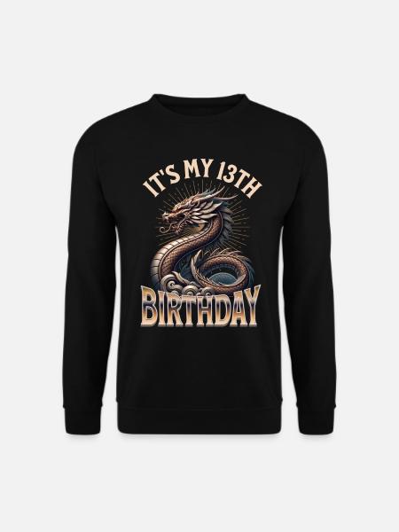 Dragon 13th Birthday Dragon - Unisex Sweatshirt - black