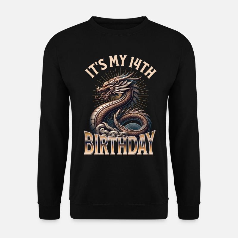 Dragon 14th Birthday Dragon - Unisex Sweatshirt - black