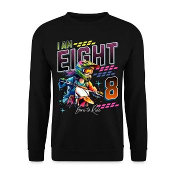 8e anniversaire des filles de motocross - Sweat-shirt Unisexe - noir - Devant - Alina (178cm) & Michal (187cm)