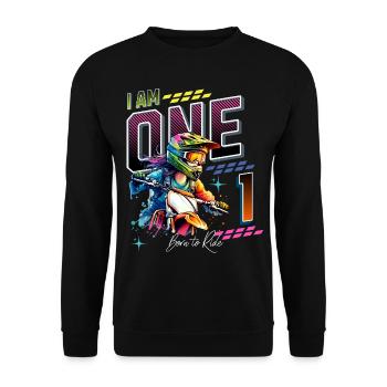 Filles de motocross 1er anniversaire - Sweat-shirt Unisexe - noir - Devant - Alina (178cm) & Michal (187cm)