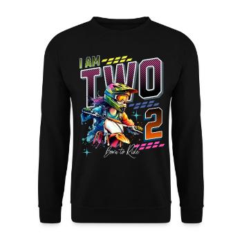Filles de motocross 2e anniversaire - Sweat-shirt Unisexe - noir - Devant - Alina (178cm) & Michal (187cm)