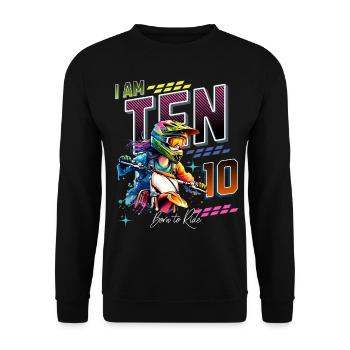 10e anniversaire des filles de motocross - Sweat-shirt Unisexe - noir - Devant - Alina (178cm) & Michal (187cm)