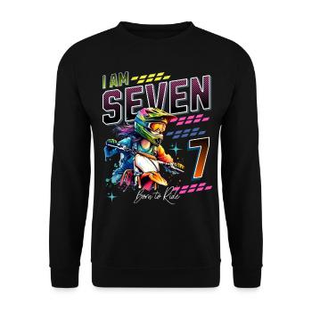 7ème anniversaire des filles de motocross - Sweat-shirt Unisexe - noir - Devant - Alina (178cm) & Michal (187cm)