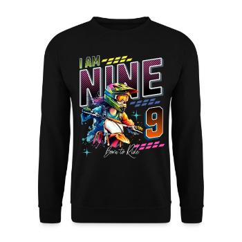 9e anniversaire des filles de motocross - Sweat-shirt Unisexe - noir - Devant - Alina (178cm) & Michal (187cm)