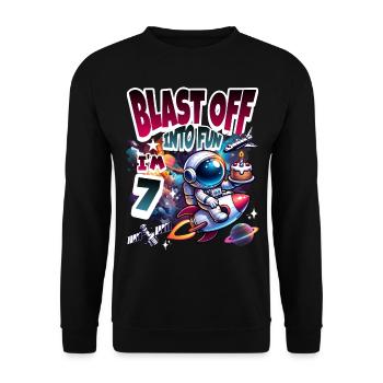 Espace du 7e anniversaire de l'astronaute - Sweat-shirt Unisexe - noir - Devant - Alina (178cm) & Michal (187cm)