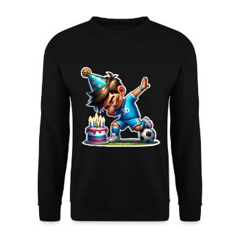 Fußball Dabbing Geburtstag Kinder - Unisex Pullover - Schwarz - Vorne - Alina (178cm) & Michal (187cm)