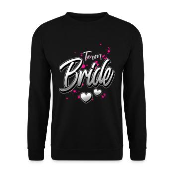 Team Bride Hen Party - Unisex Sweatshirt - black - Front - Alina (178cm) & Michal (187cm)