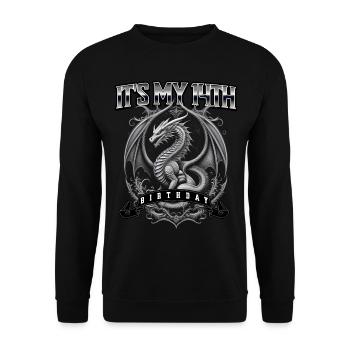 Dragon 14th Birthday Dragon - Unisex Sweatshirt - black - Front - Alina (178cm) & Michal (187cm)
