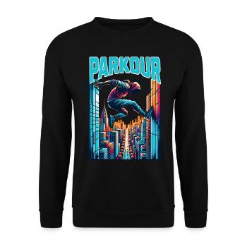 Parkour - Unisex Pullover - Schwarz - Vorne - Alina (178cm) & Michal (187cm)
