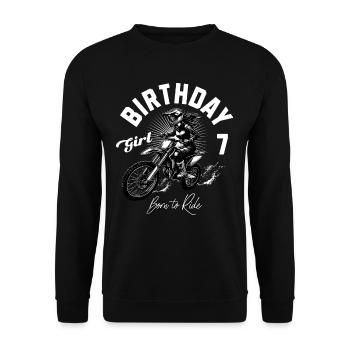 Motocross Anniversaire Fille 7ème Anniversaire Femmes - Sweat-shirt Unisexe - noir - Devant - Alina (178cm) & Michal (187cm)