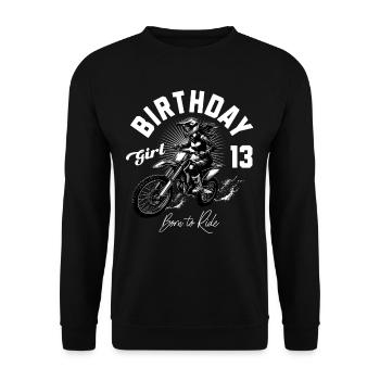 Motocross Anniversaire Fille 13ème Anniversaire Femmes - Sweat-shirt Unisexe - noir - Devant - Alina (178cm) & Michal (187cm)