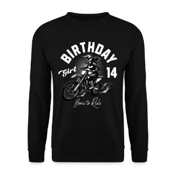 Motocross Anniversaire Fille 14ème Anniversaire Femmes - Sweat-shirt Unisexe - noir - Devant - Alina (178cm) & Michal (187cm)