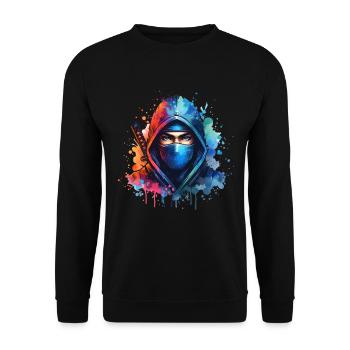 Ninja - Unisex Sweatshirt - black - Front - Alina (178cm) & Michal (187cm)