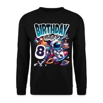 Astronaute 8e anniversaire Espace - Sweat-shirt Unisexe - noir - Devant - Alina (178cm) & Michal (187cm)