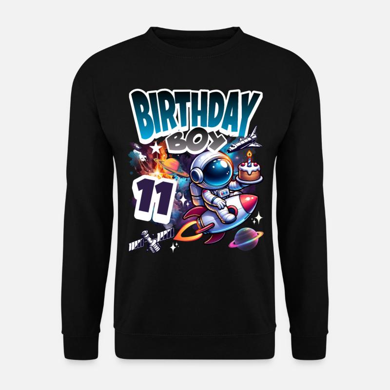Astronaut 11th Birthday Space - Unisex Sweatshirt - black