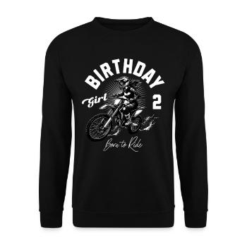 Motocross Anniversaire Fille 2ème Anniversaire Femmes - Sweat-shirt Unisexe - noir - Devant - Alina (178cm) & Michal (187cm)