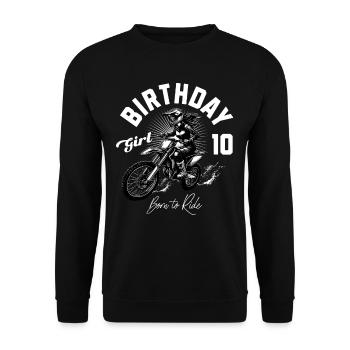 Motocross Anniversaire Fille 10ème Anniversaire Femmes - Sweat-shirt Unisexe - noir - Devant - Alina (178cm) & Michal (187cm)