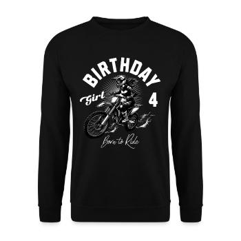 Motocross Birthday Girl 4th Birthday Women - Unisex Sweatshirt - black - Front - Alina (178cm) & Michal (187cm)