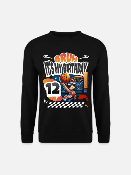 Basketball 12th Birthday - Unisex Sweatshirt - black