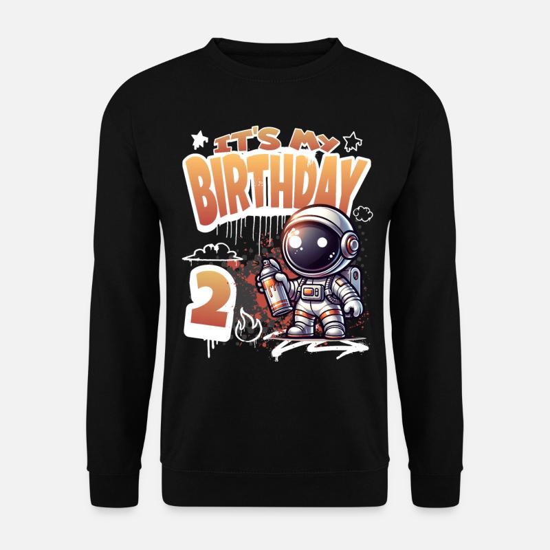 Graffiti astronaute 2ème anniversaire - Sweat-shirt Unisexe - noir