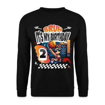 Basketball 2nd Birthday - Unisex Sweatshirt - black - Front - Alina (178cm) & Michal (187cm)