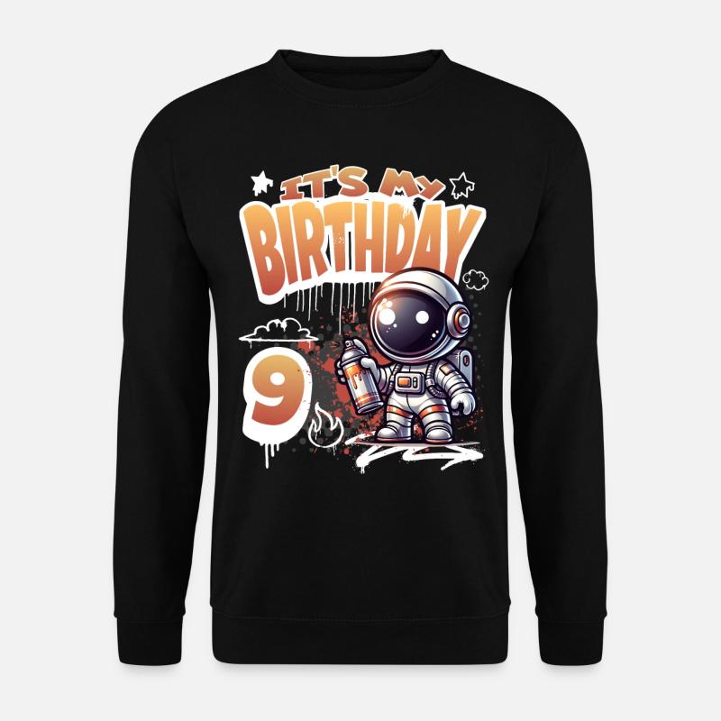 Graffiti Astronaut 9th Birthday - Unisex Sweatshirt - black