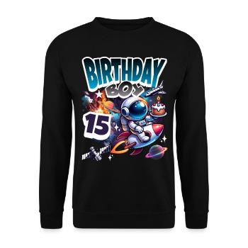 Astronaute 15e anniversaire Espace - Sweat-shirt Unisexe - noir - Devant - Alina (178cm) & Michal (187cm)