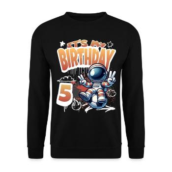 5e anniversaire de l’astronaute de football - Sweat-shirt Unisexe - noir - Devant - Alina (178cm) & Michal (187cm)