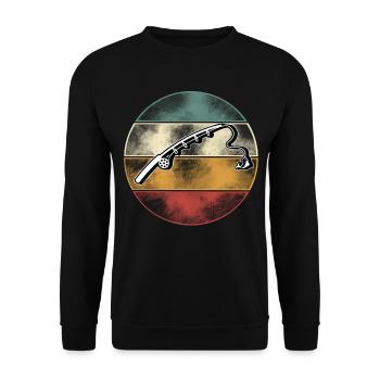 Angeln Angler Fischen - Unisex Pullover - Schwarz - Vorne - Alina (178cm) & Michal (187cm)