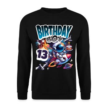 Astronaut 13th Birthday Space - Unisex Sweatshirt - black - Front - Alina (178cm) & Michal (187cm)